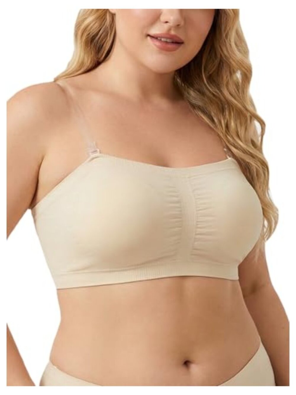 Strapless Padded Wireless Bandeau Bra Plus Size Tube Top Seamless